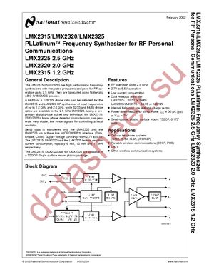 LMX2325TM datasheet  